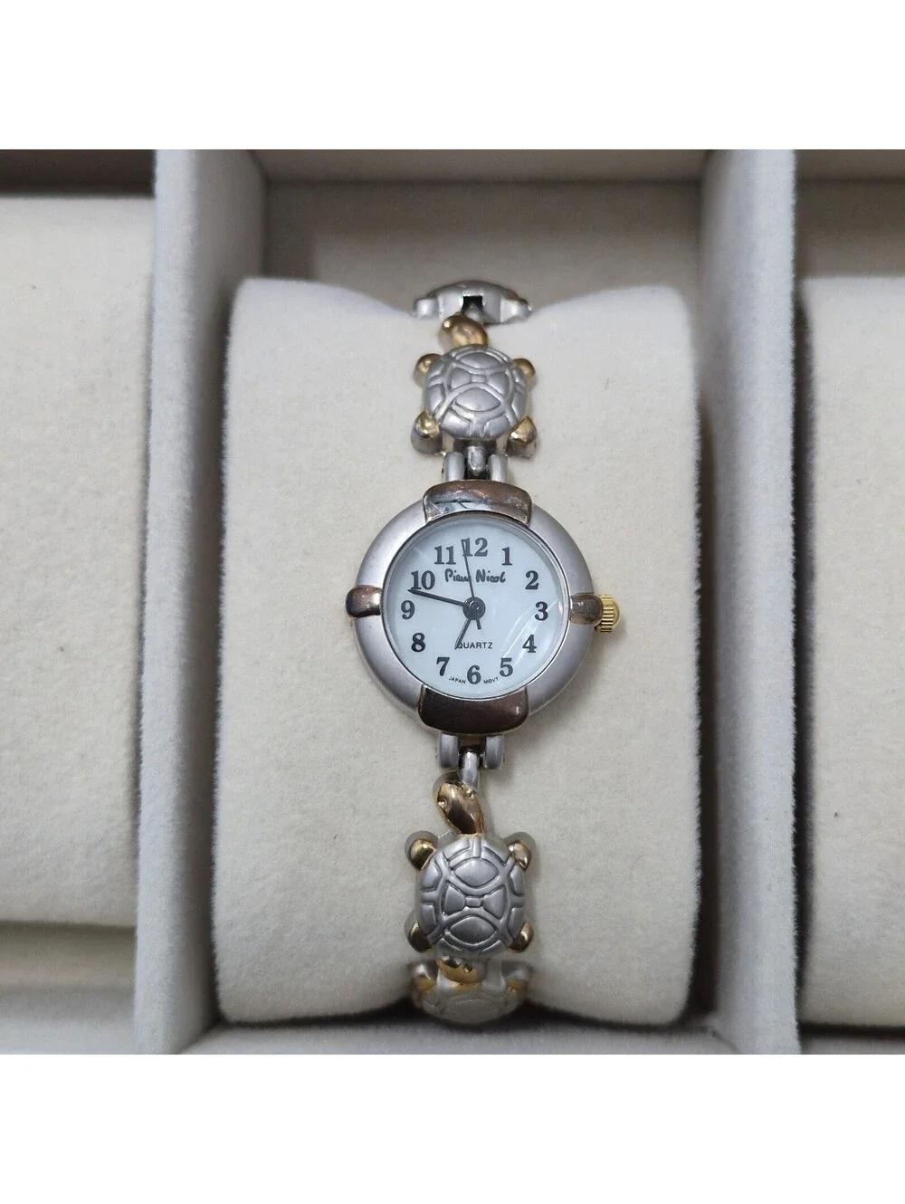 Pierre Nicol Two Tone Turtle Link Bracelet Watch